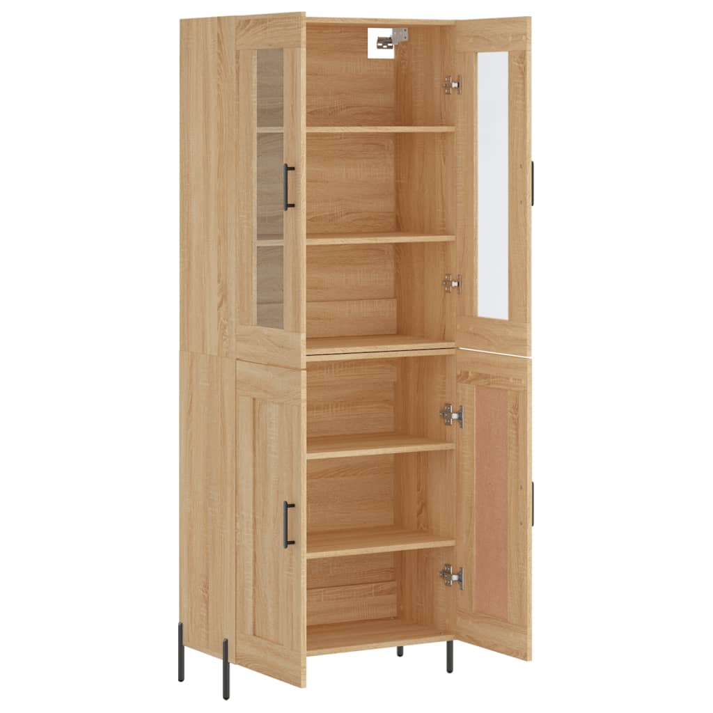 vidaXL Witrynka, dąb sonoma, 69,5x34x180 cm, materiał drewnopochodny