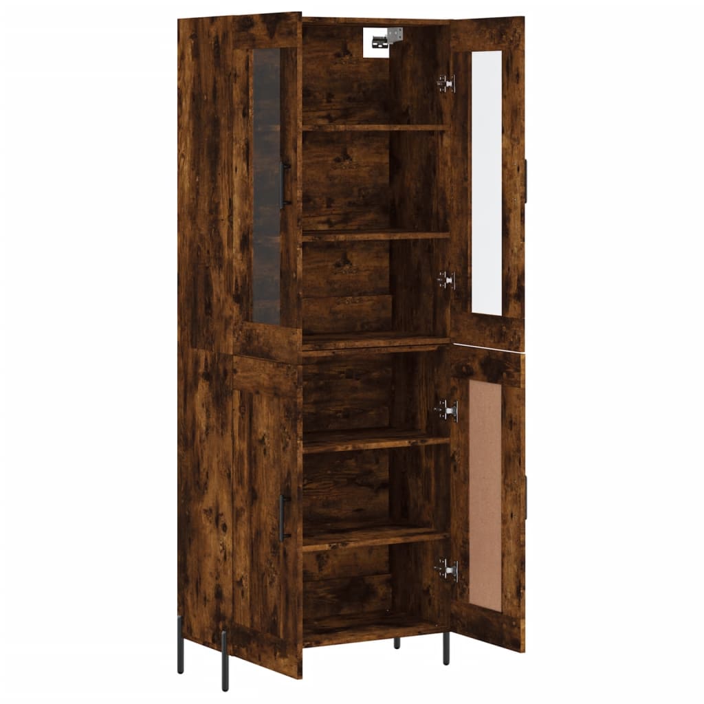 vidaXL Witrynka przydymiony dąb 69,5x34x180 cm materiał drewnopochodny