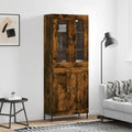 vidaXL Witrynka przydymiony dąb 69,5x34x180 cm materiał drewnopochodny
