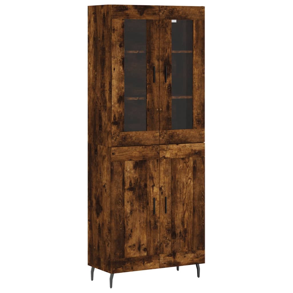 vidaXL Witrynka przydymiony dąb 69,5x34x180 cm materiał drewnopochodny