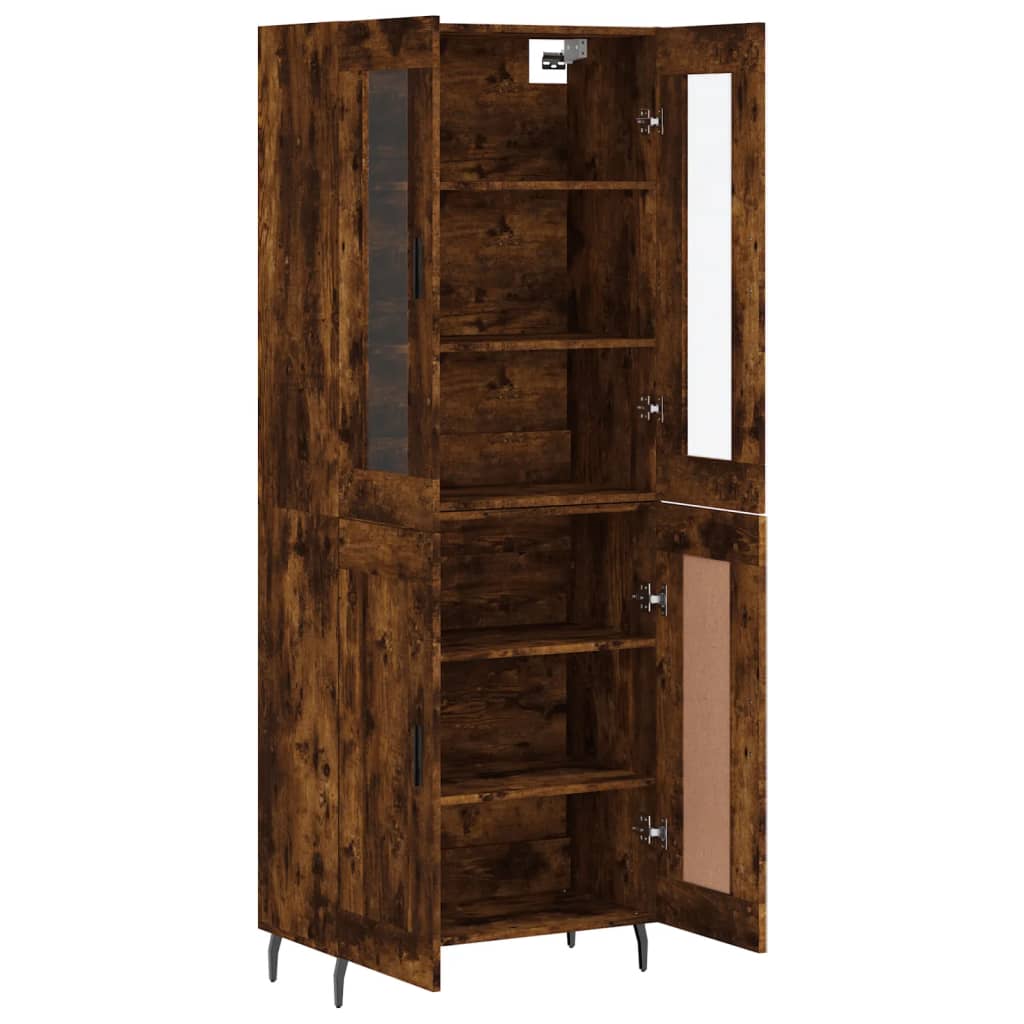vidaXL Witrynka przydymiony dąb 69,5x34x180 cm materiał drewnopochodny