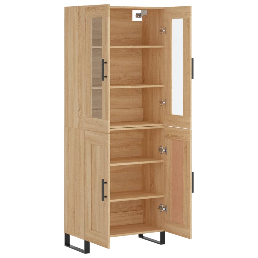 vidaXL Witrynka, dąb sonoma, 69,5x34x180 cm, materiał drewnopochodny