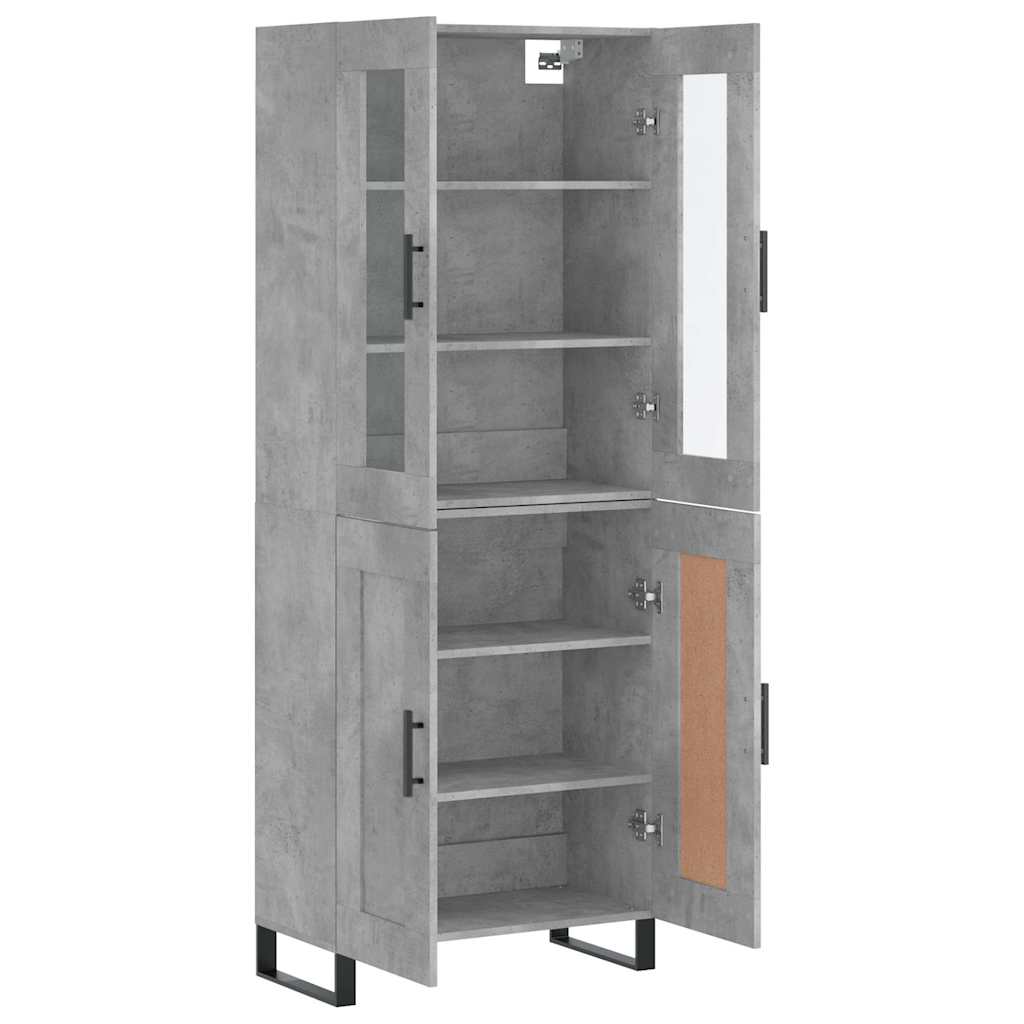 vidaXL Witrynka, szarość betonu 69,5x34x180 cm materiał drewnopochodny