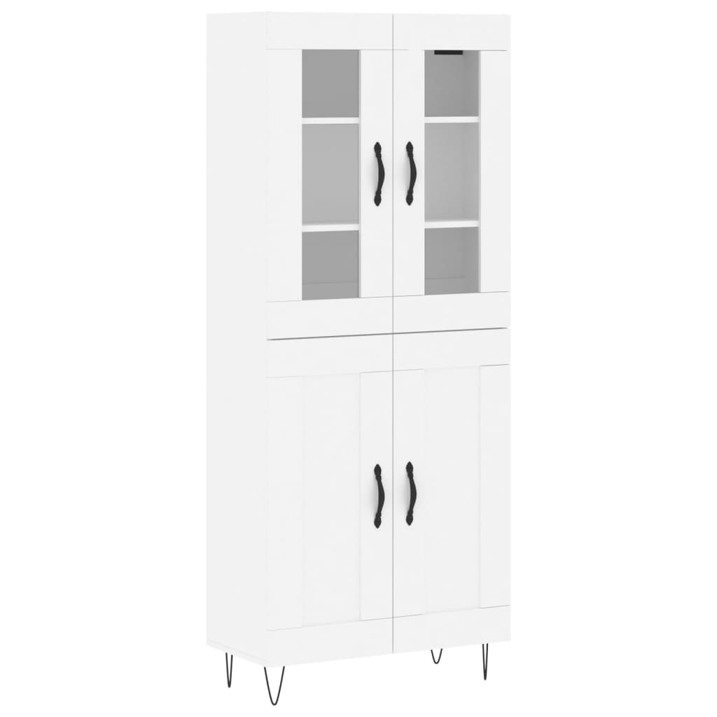 vidaXL Witrynka, biała, 69,5x34x180 cm, materiał drewnopochodny