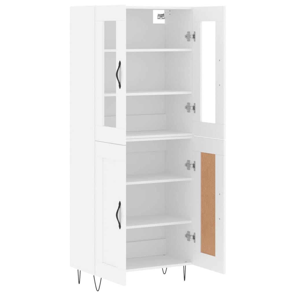 vidaXL Witrynka, biała, 69,5x34x180 cm, materiał drewnopochodny