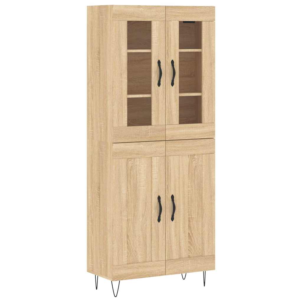 vidaXL Witrynka, dąb sonoma, 69,5x34x180 cm, materiał drewnopochodny