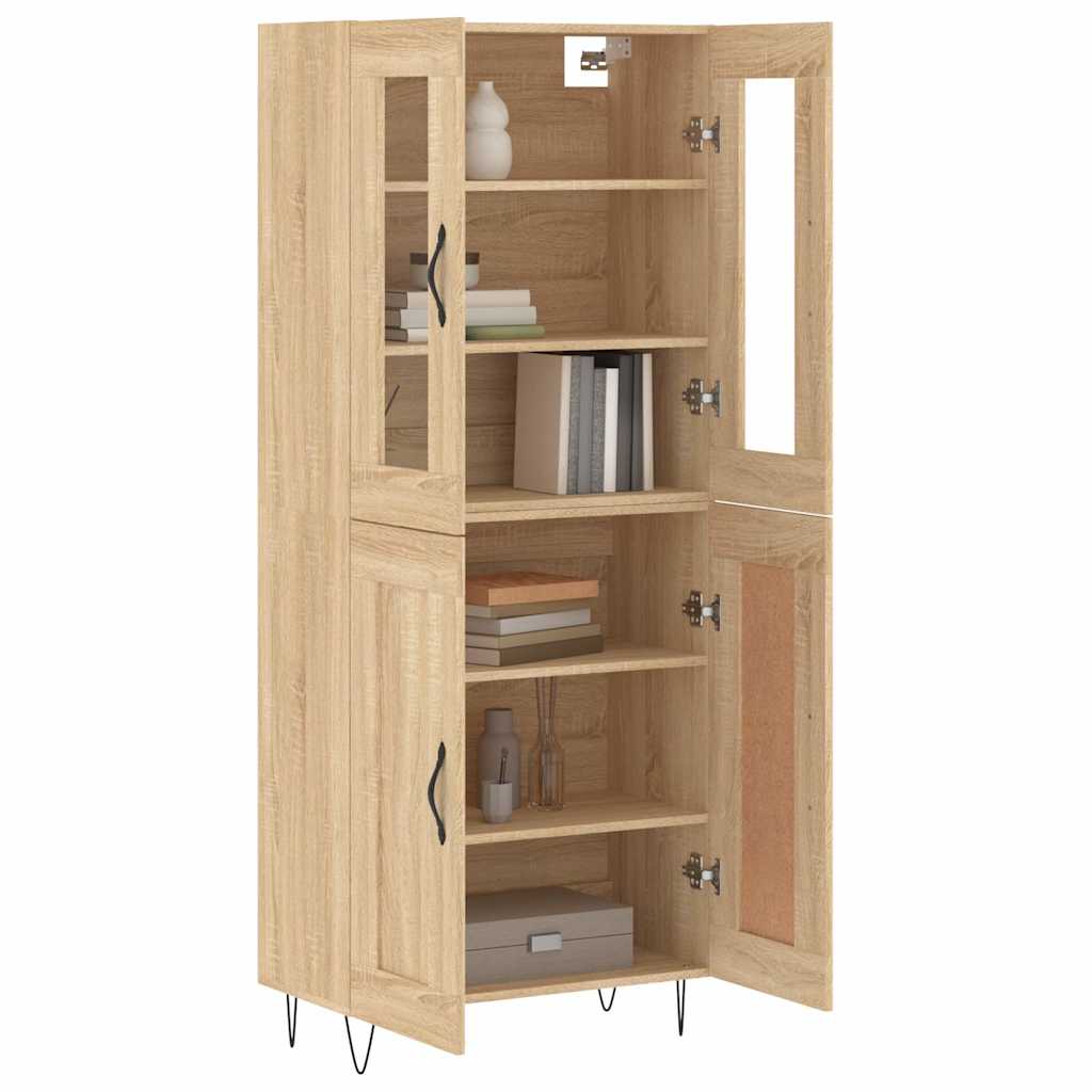 vidaXL Witrynka, dąb sonoma, 69,5x34x180 cm, materiał drewnopochodny