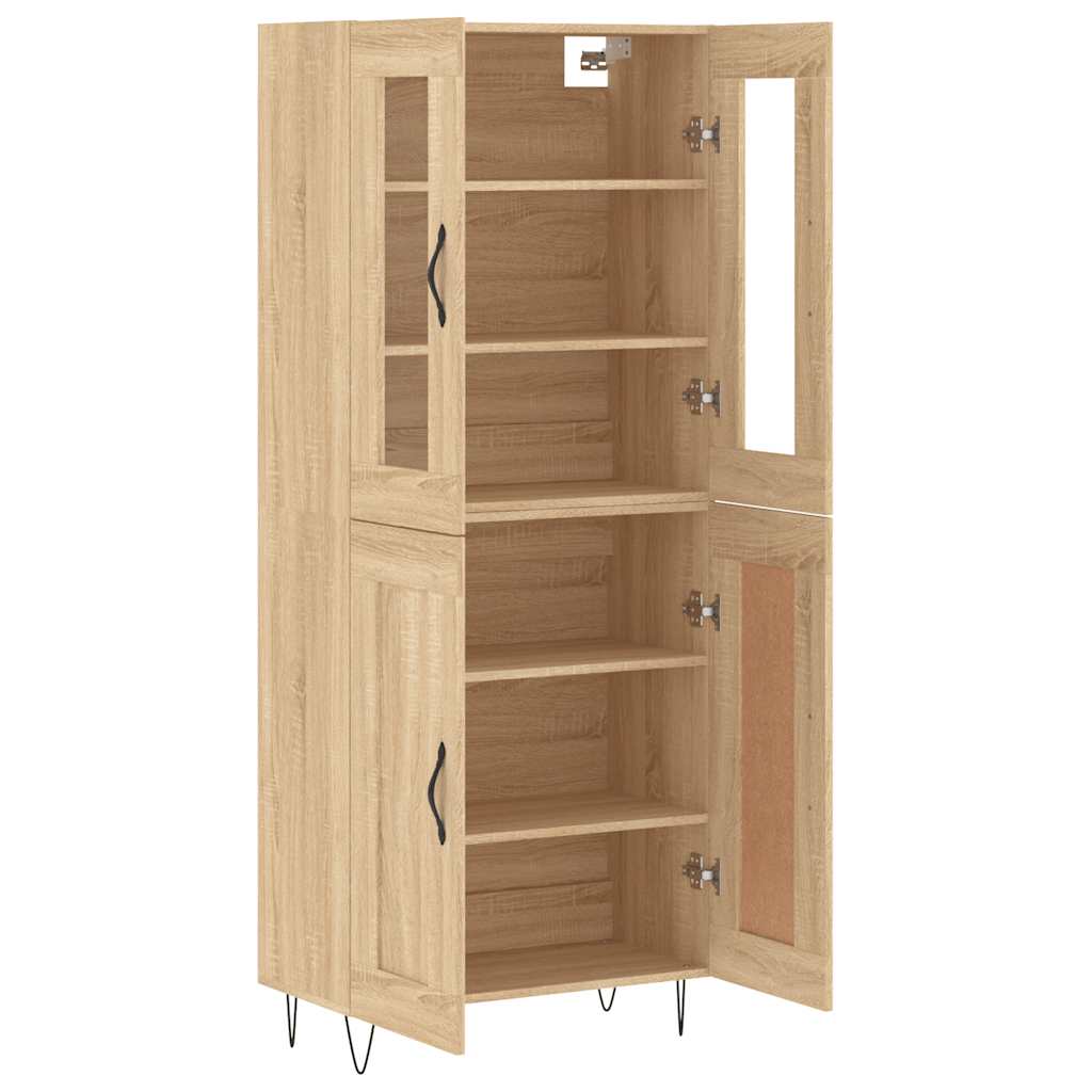 vidaXL Witrynka, dąb sonoma, 69,5x34x180 cm, materiał drewnopochodny