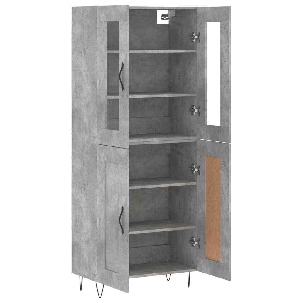 vidaXL Witrynka, szarość betonu 69,5x34x180 cm materiał drewnopochodny