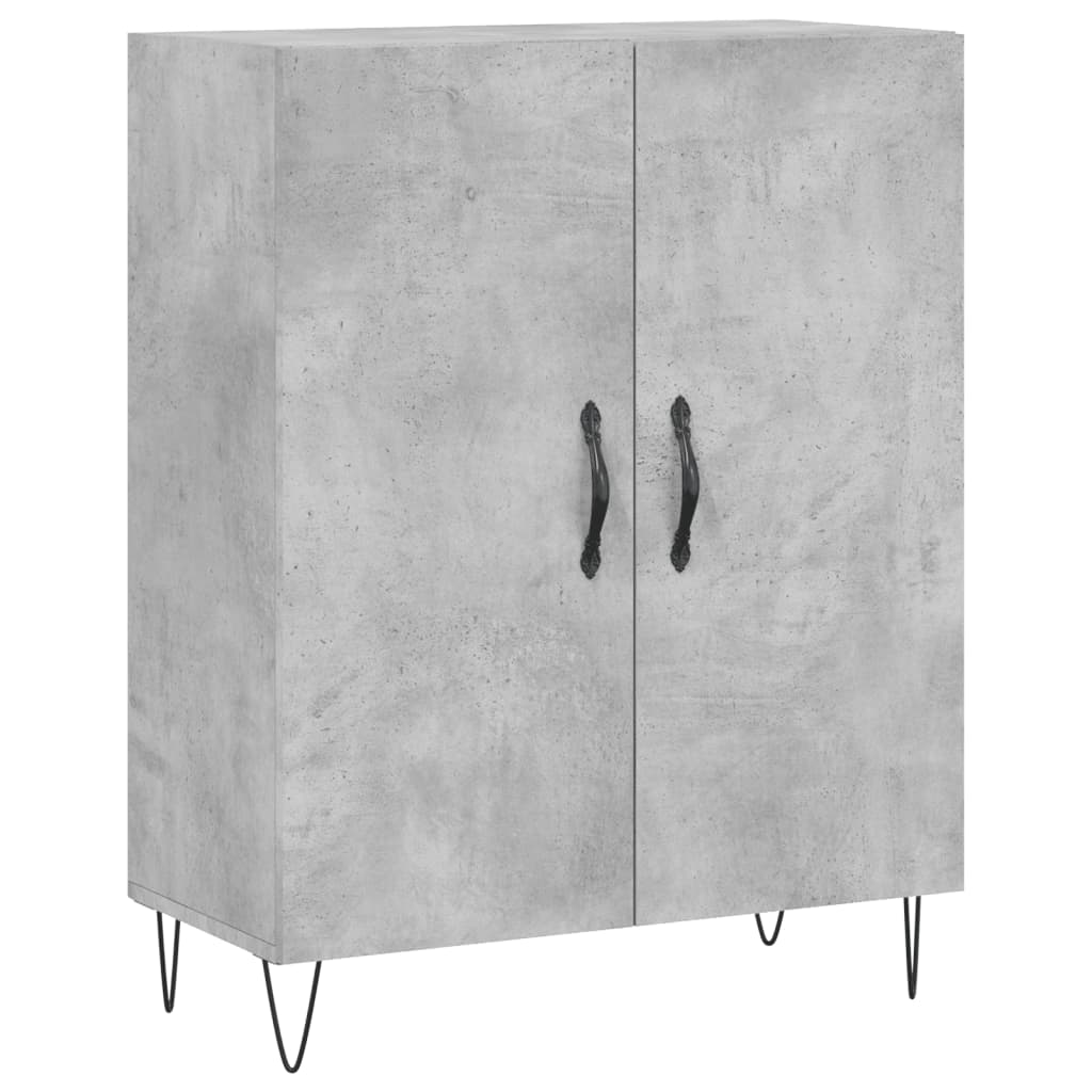vidaXL Witrynka, szarość betonu 69,5x34x180 cm materiał drewnopochodny