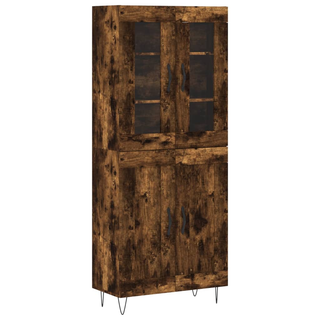 vidaXL Witrynka przydymiony dąb 69,5x34x180 cm materiał drewnopochodny