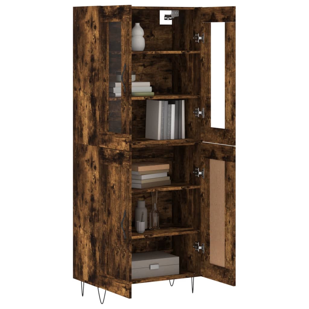 vidaXL Witrynka przydymiony dąb 69,5x34x180 cm materiał drewnopochodny