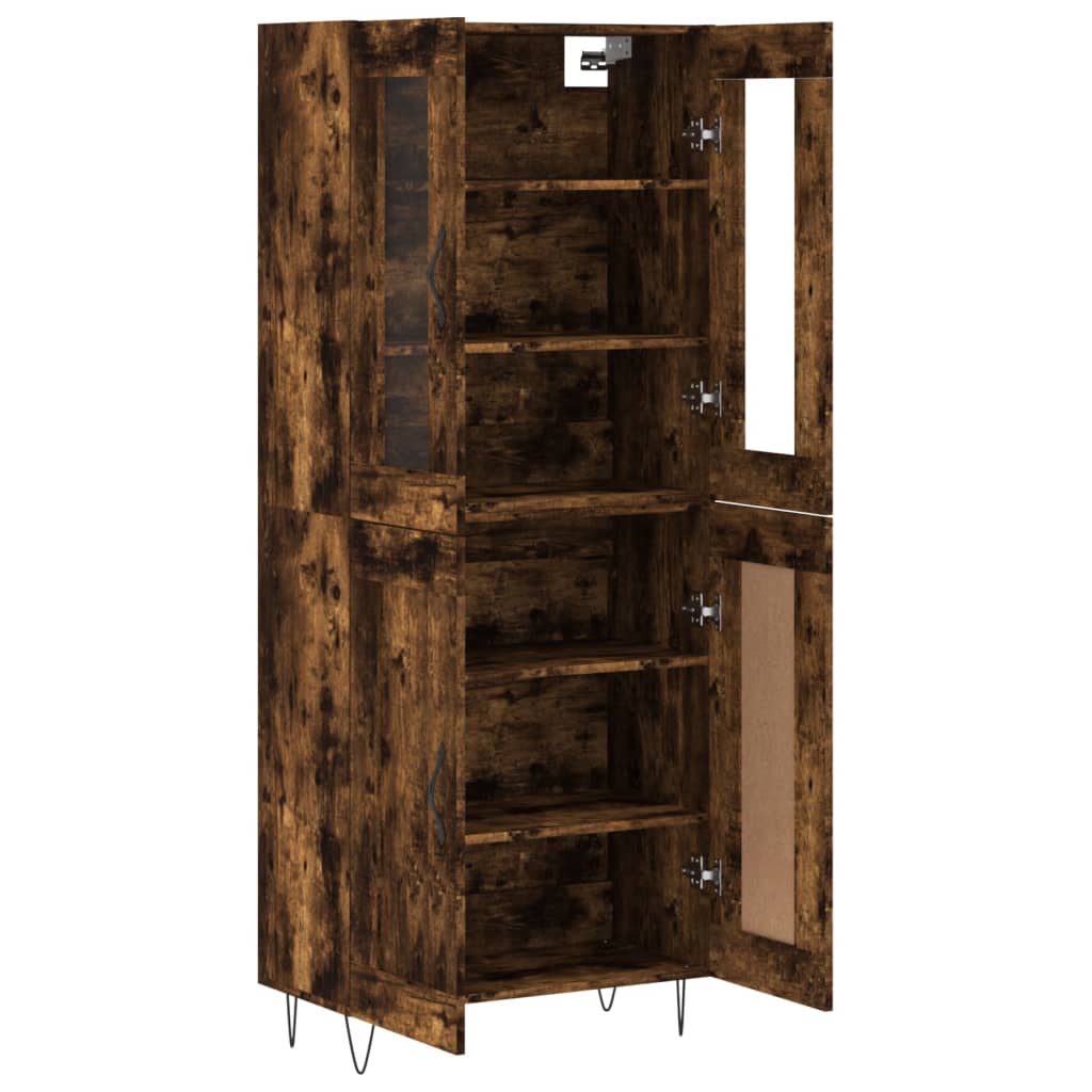 vidaXL Witrynka przydymiony dąb 69,5x34x180 cm materiał drewnopochodny