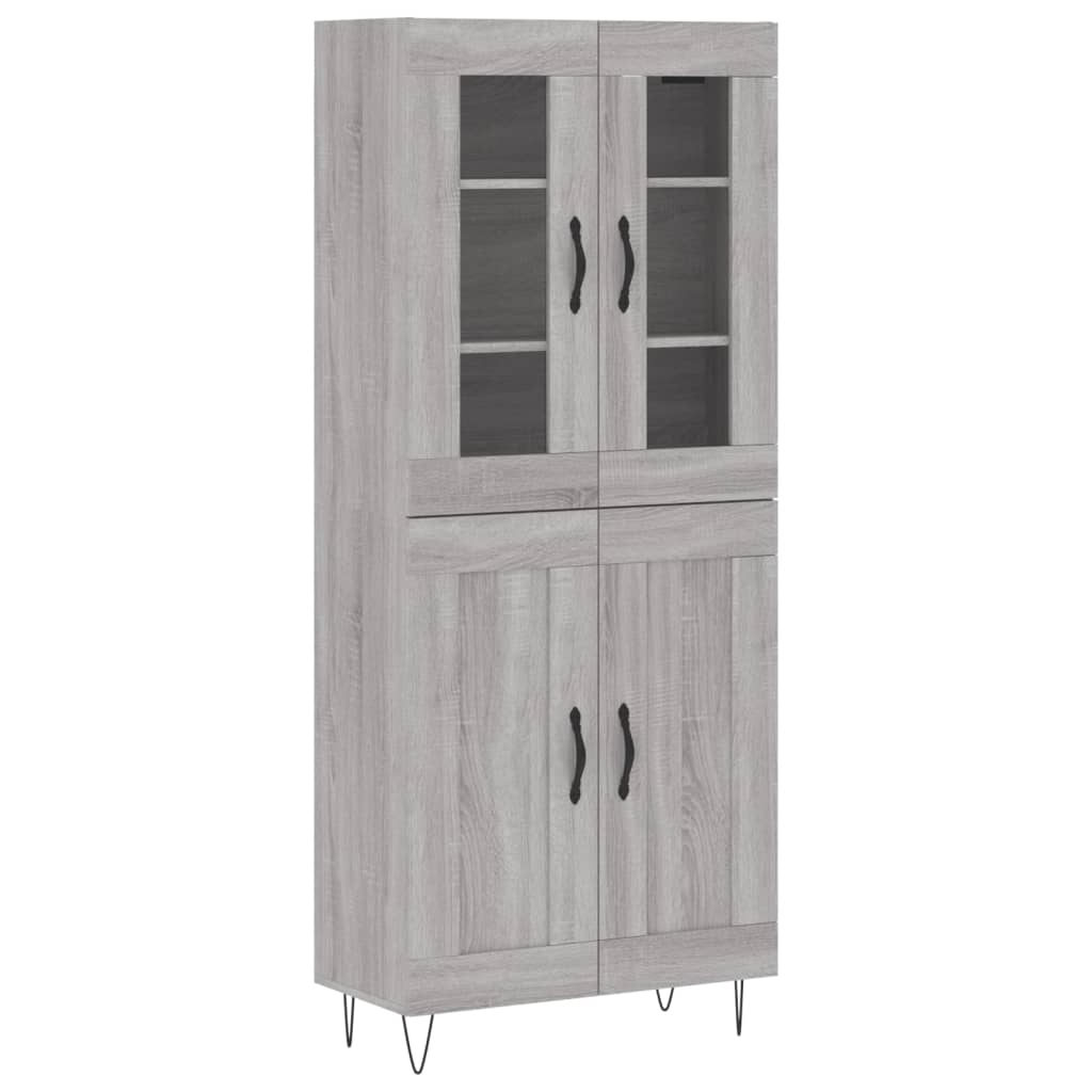 vidaXL Witrynka szary dąb sonoma 69,5x34x180cm materiał drewnopochodny
