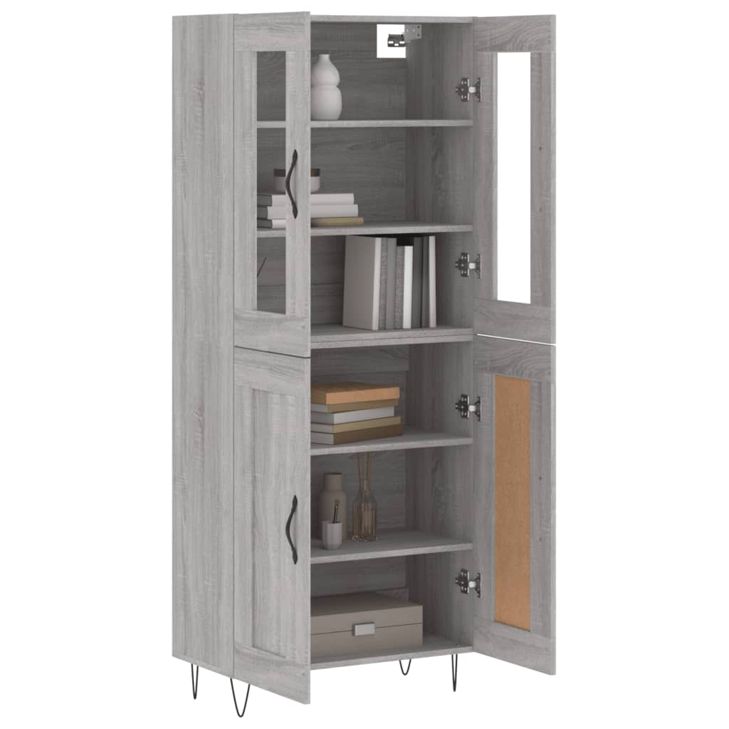 vidaXL Witrynka szary dąb sonoma 69,5x34x180cm materiał drewnopochodny