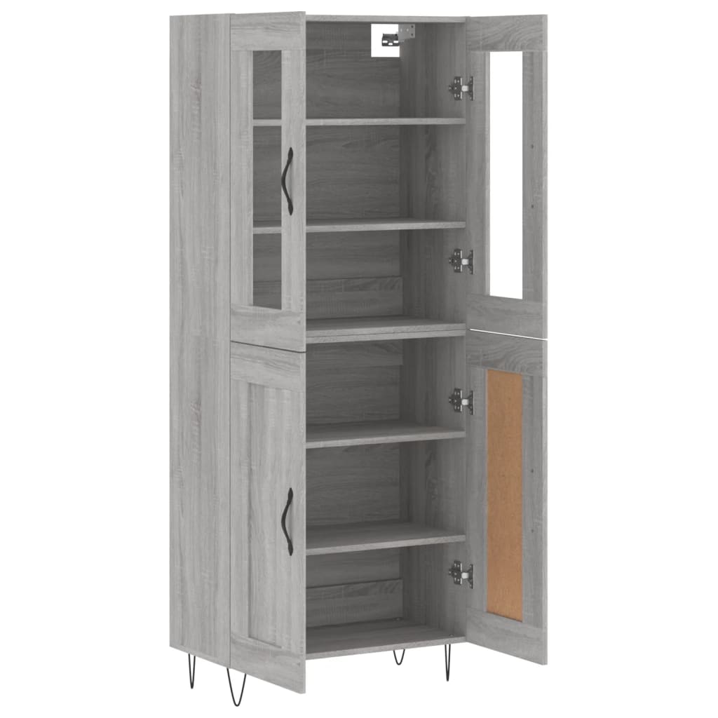 vidaXL Witrynka szary dąb sonoma 69,5x34x180cm materiał drewnopochodny