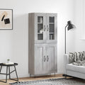 vidaXL Witrynka szary dąb sonoma 69,5x34x180cm materiał drewnopochodny