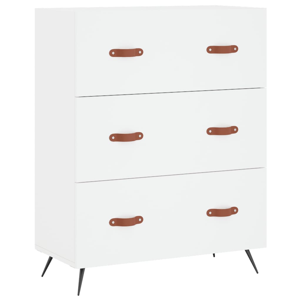 vidaXL Witrynka, biała, 69,5x34x180 cm, materiał drewnopochodny