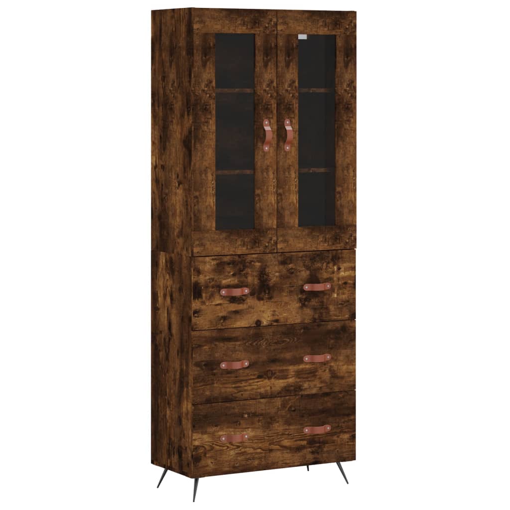 vidaXL Witrynka przydymiony dąb 69,5x34x180 cm materiał drewnopochodny