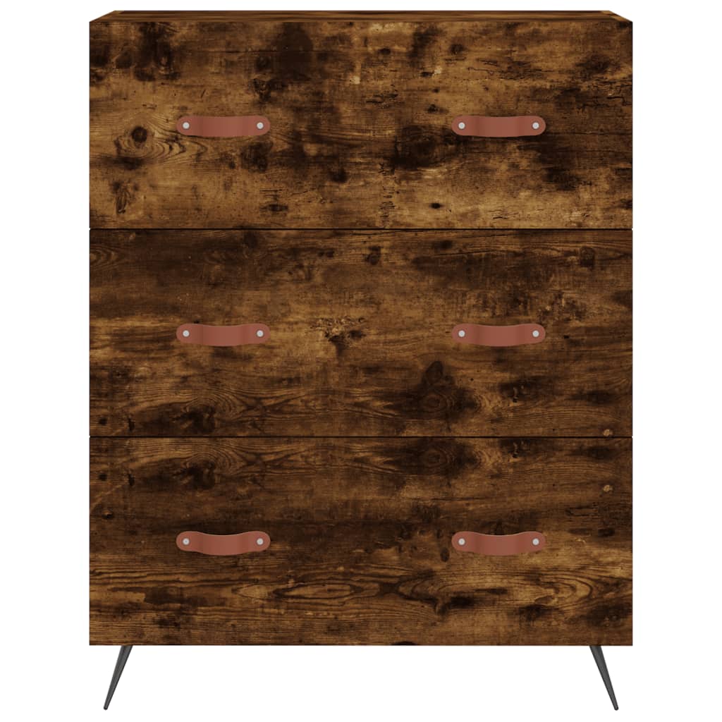 vidaXL Witrynka przydymiony dąb 69,5x34x180 cm materiał drewnopochodny
