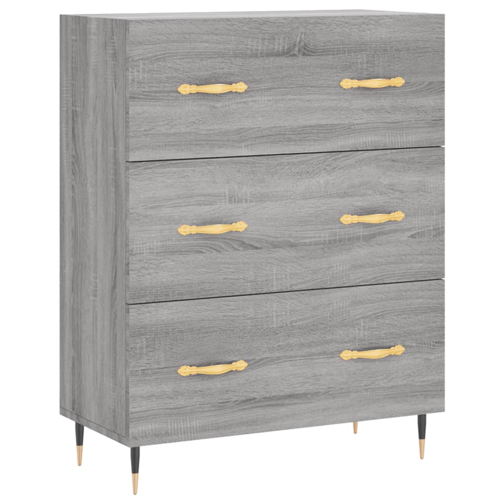 vidaXL Witrynka szary dąb sonoma 69,5x34x180cm materiał drewnopochodny