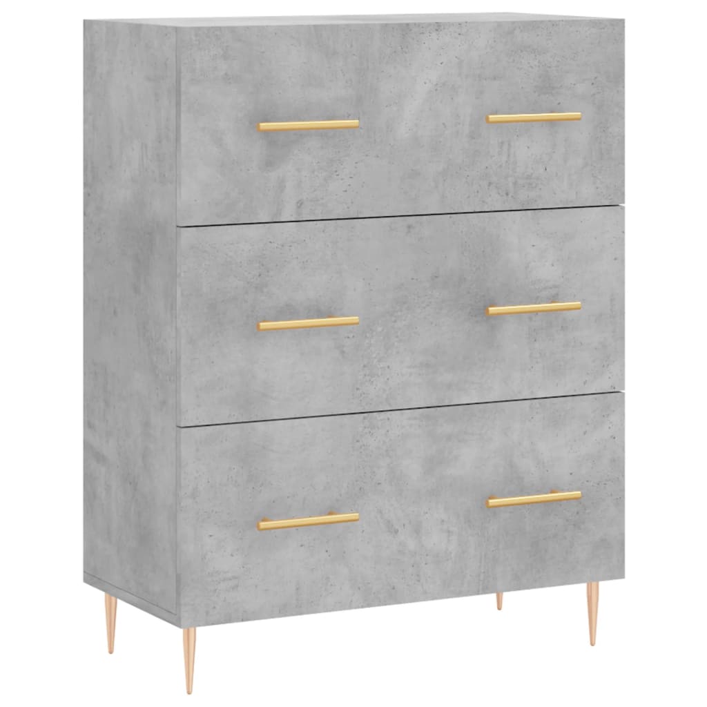 vidaXL Witrynka, szarość betonu 69,5x34x180 cm materiał drewnopochodny