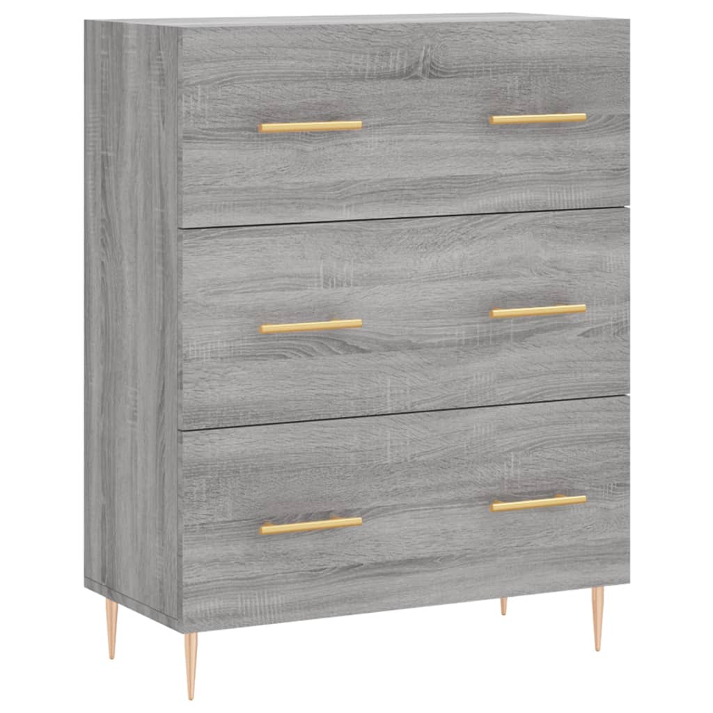 vidaXL Witrynka szary dąb sonoma 69,5x34x180cm materiał drewnopochodny