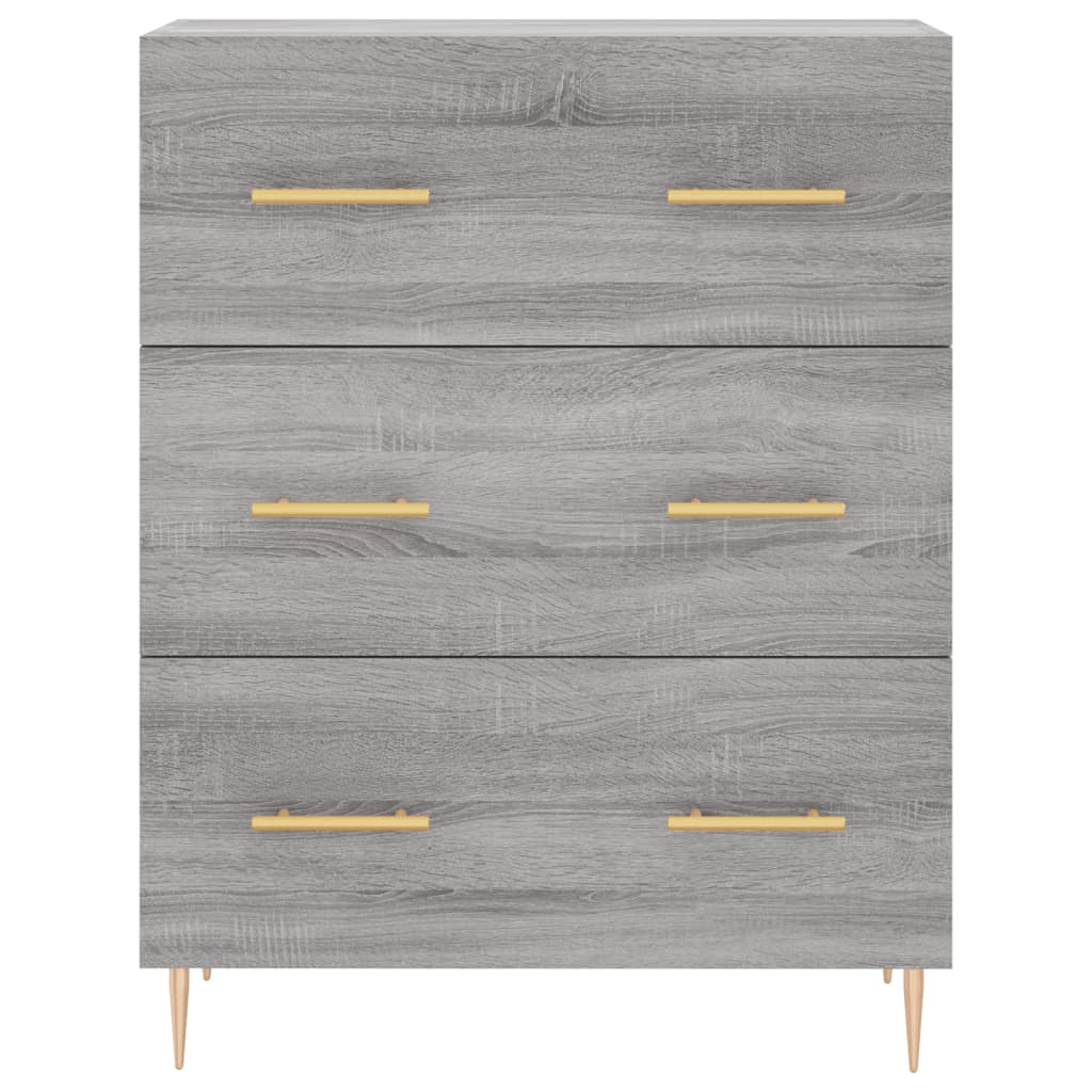 vidaXL Witrynka szary dąb sonoma 69,5x34x180cm materiał drewnopochodny