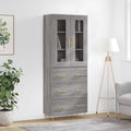 vidaXL Witrynka szary dąb sonoma 69,5x34x180cm materiał drewnopochodny