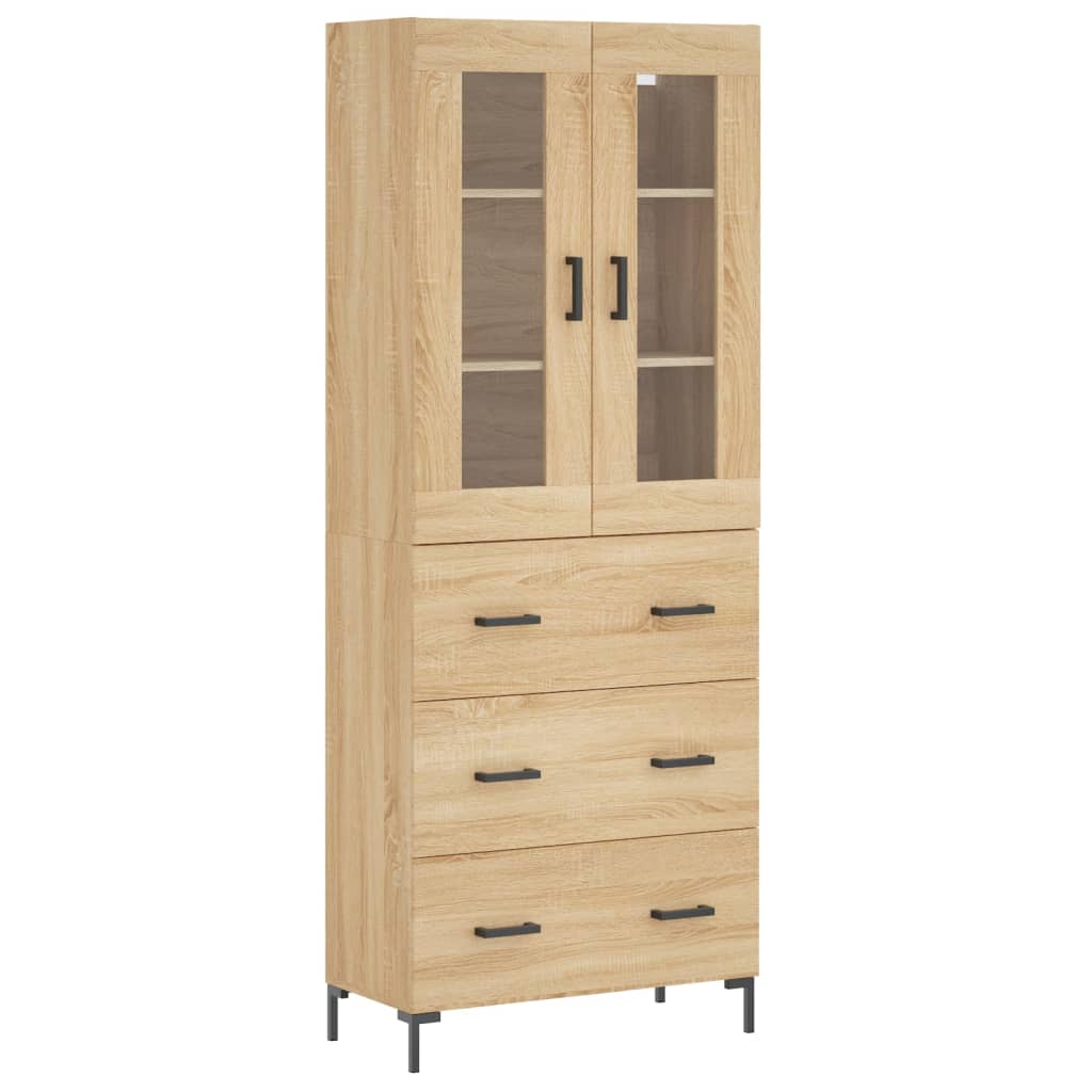 vidaXL Witrynka, dąb sonoma, 69,5x34x180 cm, materiał drewnopochodny