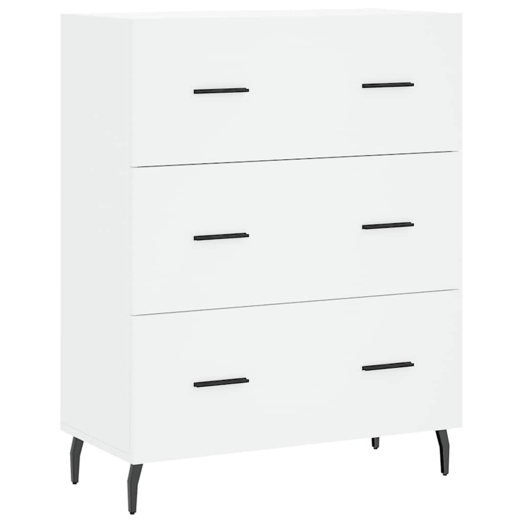 vidaXL Witrynka, biała, 69,5x34x180 cm, materiał drewnopochodny