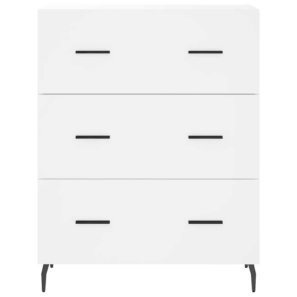 vidaXL Witrynka, biała, 69,5x34x180 cm, materiał drewnopochodny