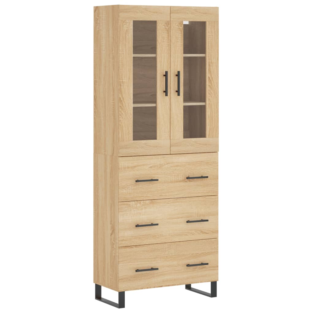 vidaXL Witrynka, dąb sonoma, 69,5x34x180 cm, materiał drewnopochodny
