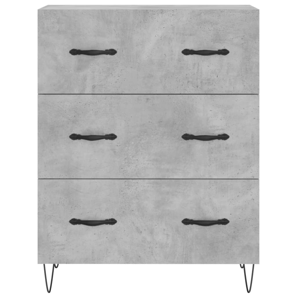 vidaXL Witrynka, szarość betonu 69,5x34x180 cm materiał drewnopochodny