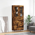 vidaXL Witrynka przydymiony dąb 69,5x34x180 cm materiał drewnopochodny