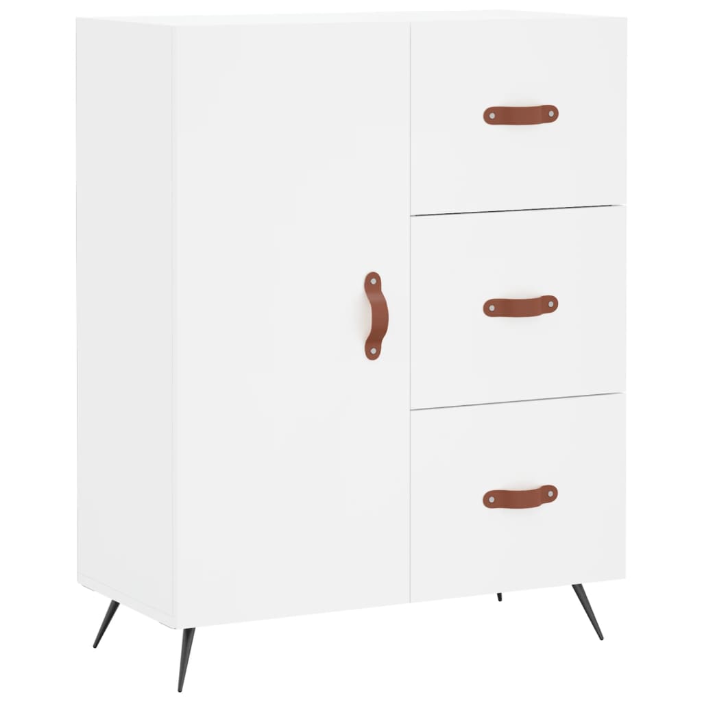 vidaXL Witrynka, biała, 69,5x34x180 cm, materiał drewnopochodny