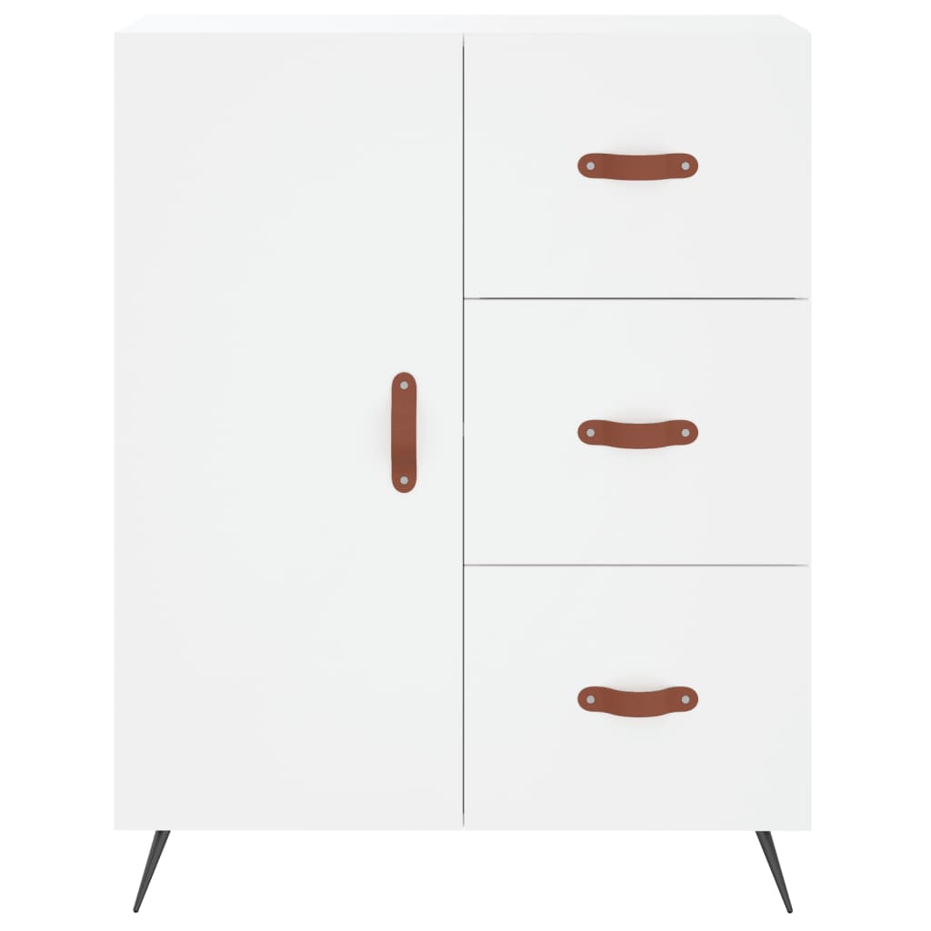 vidaXL Witrynka, biała, 69,5x34x180 cm, materiał drewnopochodny
