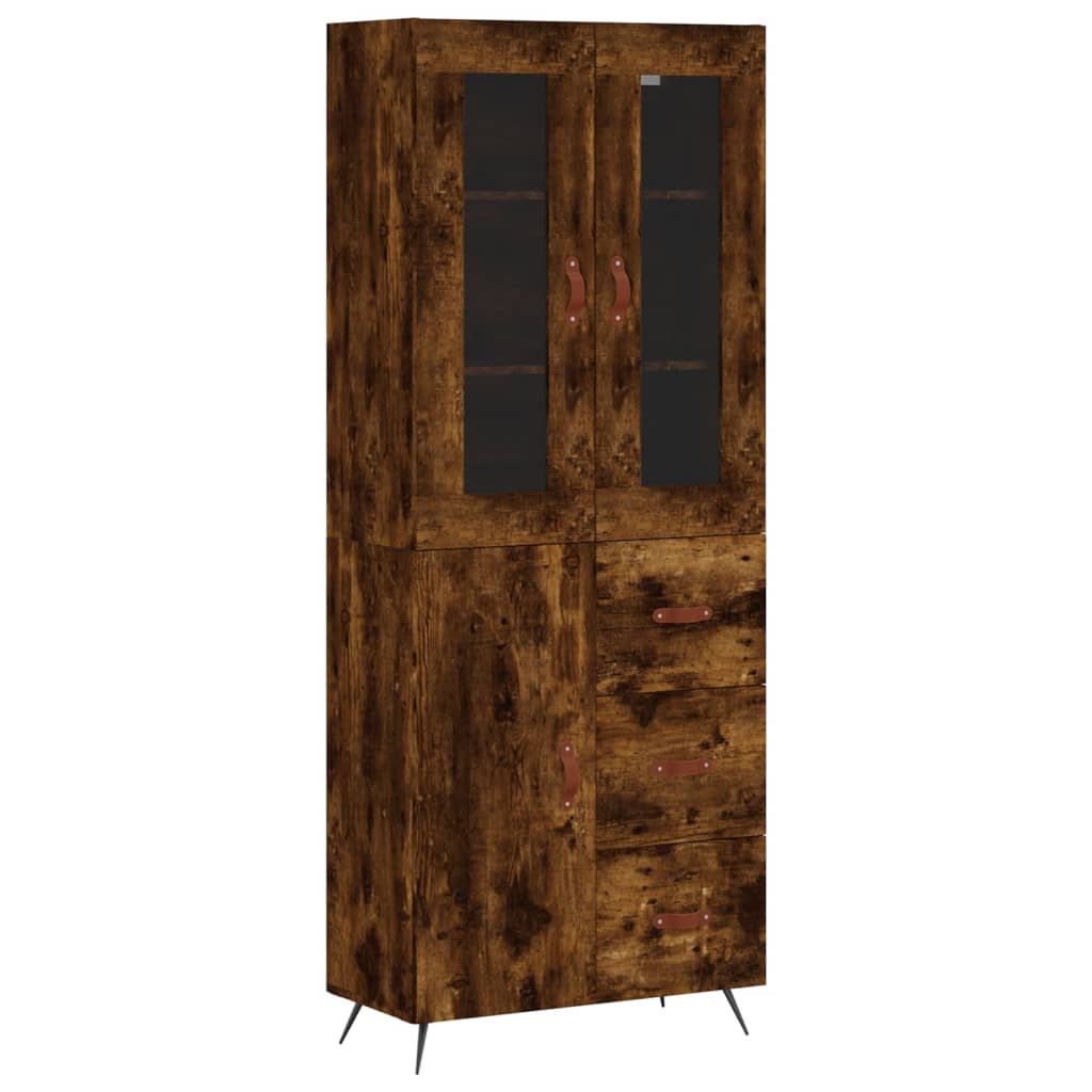 vidaXL Witrynka przydymiony dąb 69,5x34x180 cm materiał drewnopochodny