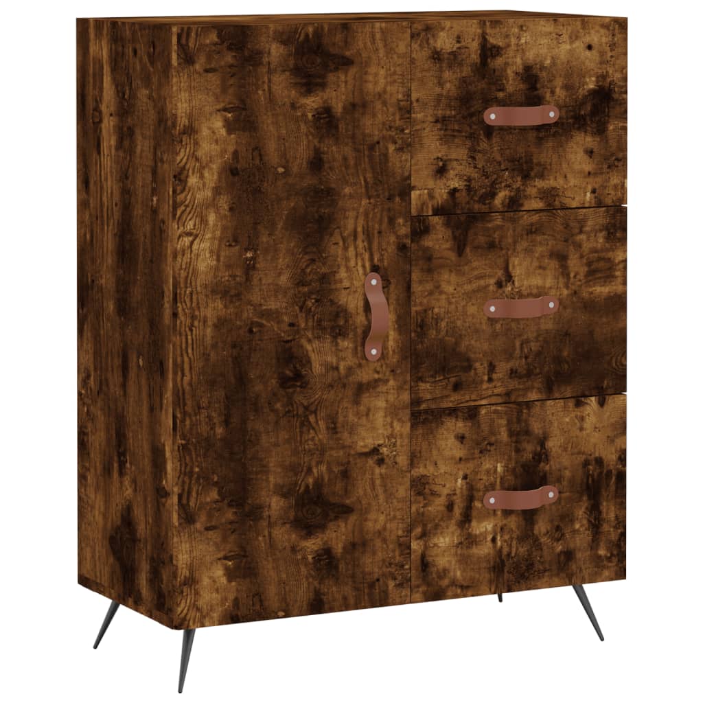 vidaXL Witrynka przydymiony dąb 69,5x34x180 cm materiał drewnopochodny