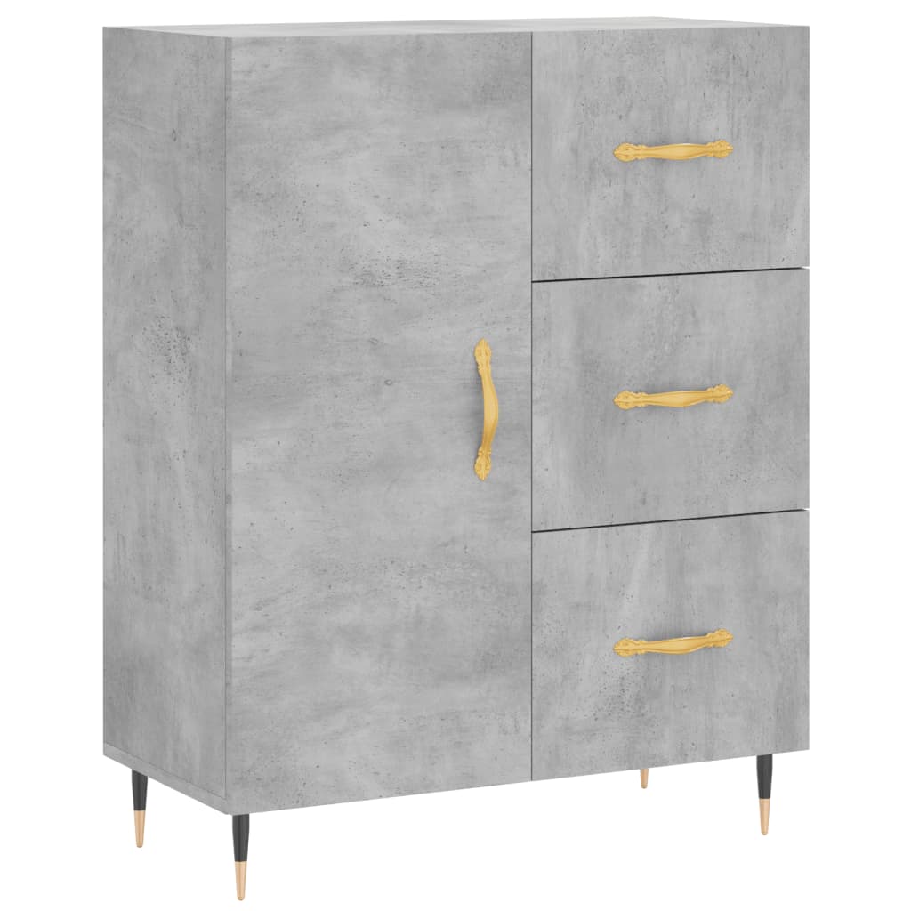 vidaXL Witrynka, szarość betonu 69,5x34x180 cm materiał drewnopochodny
