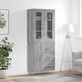vidaXL Witrynka szary dąb sonoma 69,5x34x180cm materiał drewnopochodny