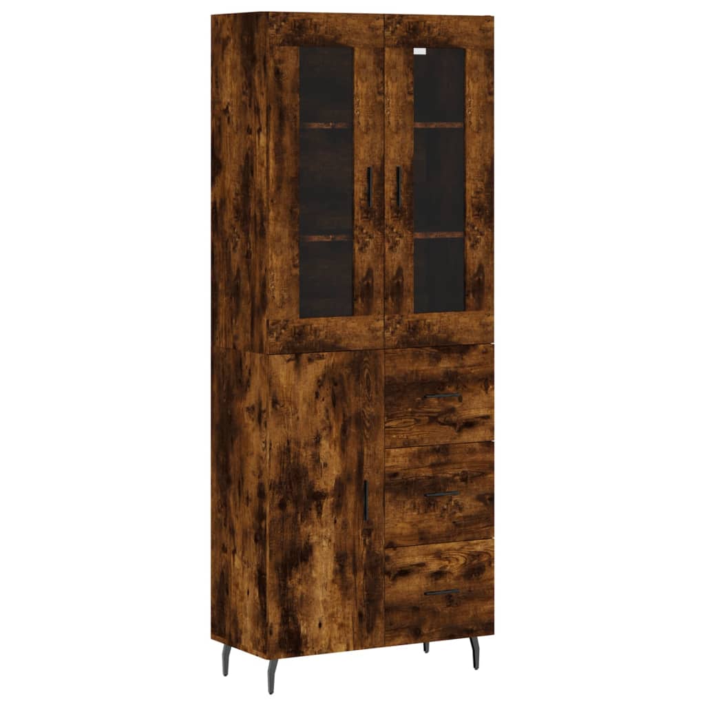 vidaXL Witrynka przydymiony dąb 69,5x34x180 cm materiał drewnopochodny