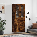 vidaXL Witrynka przydymiony dąb 69,5x34x180 cm materiał drewnopochodny