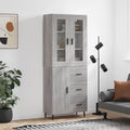 vidaXL Witrynka szary dąb sonoma 69,5x34x180cm materiał drewnopochodny
