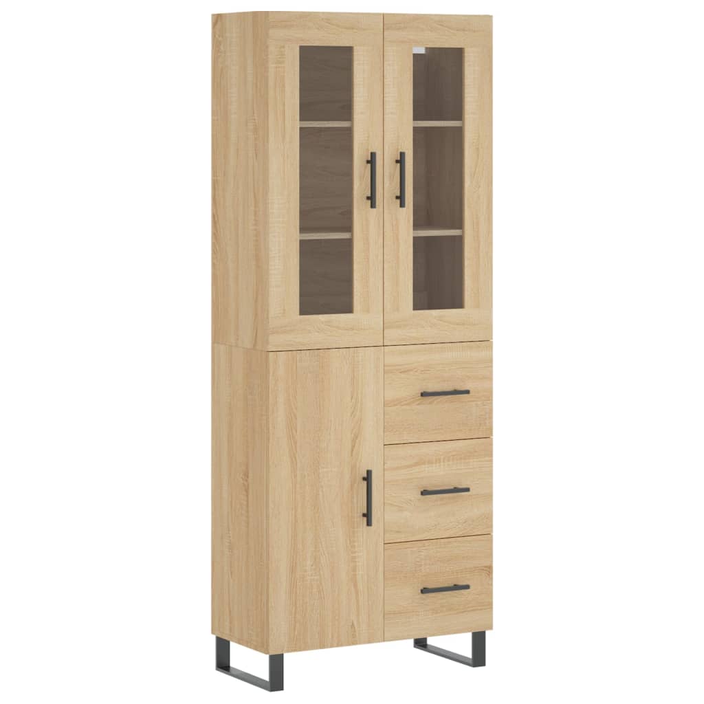 vidaXL Witrynka, dąb sonoma, 69,5x34x180 cm, materiał drewnopochodny