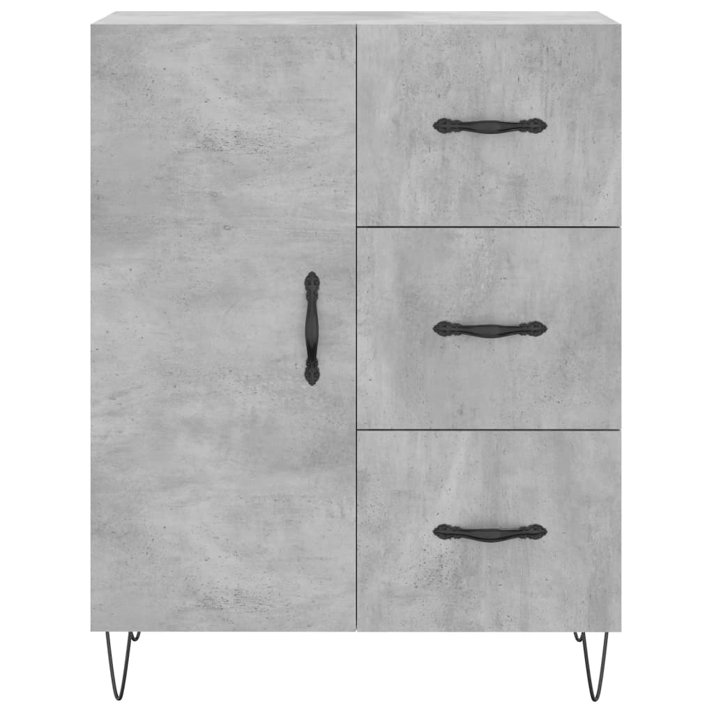 vidaXL Witrynka, szarość betonu 69,5x34x180 cm materiał drewnopochodny