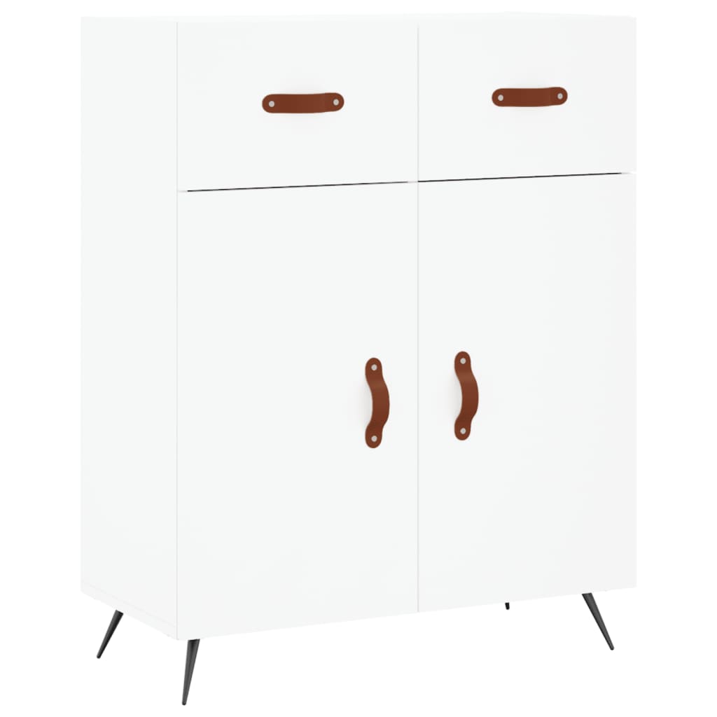 vidaXL Witrynka, biała, 69,5x34x180 cm, materiał drewnopochodny