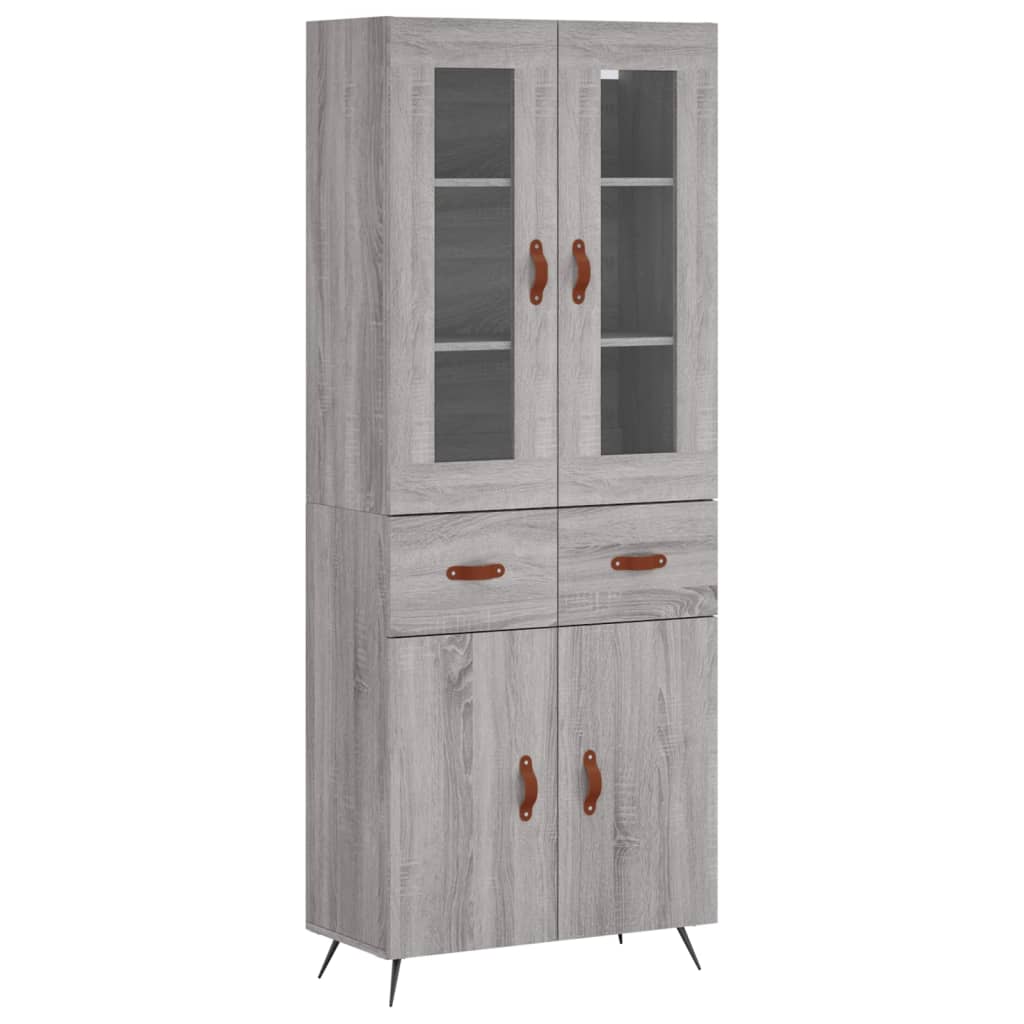 vidaXL Witrynka szary dąb sonoma 69,5x34x180cm materiał drewnopochodny