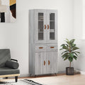 vidaXL Witrynka szary dąb sonoma 69,5x34x180cm materiał drewnopochodny