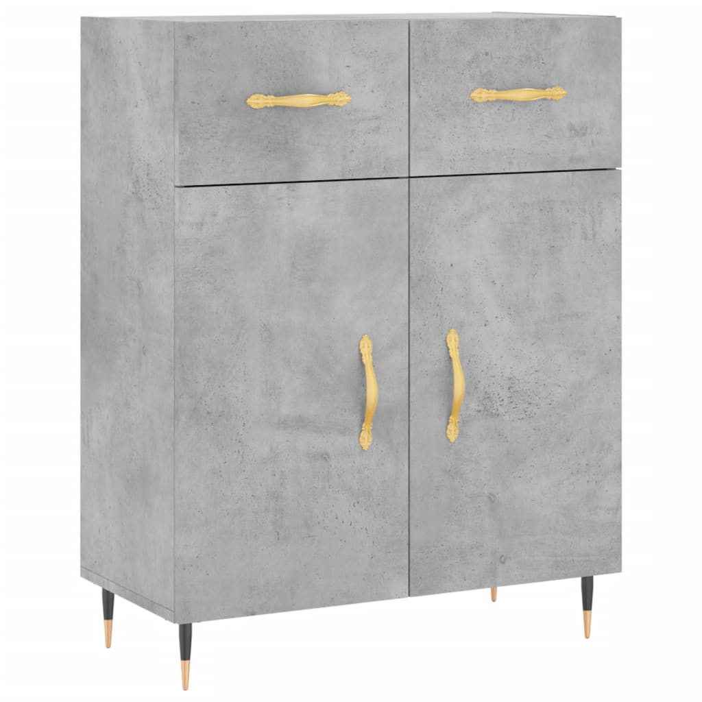vidaXL Witrynka, szarość betonu 69,5x34x180 cm materiał drewnopochodny